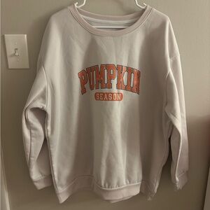 SHEIN Cream Pumpkin Season Sweatshirt